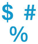 A $, %, and # character representing the concept of Scalar Quantity.