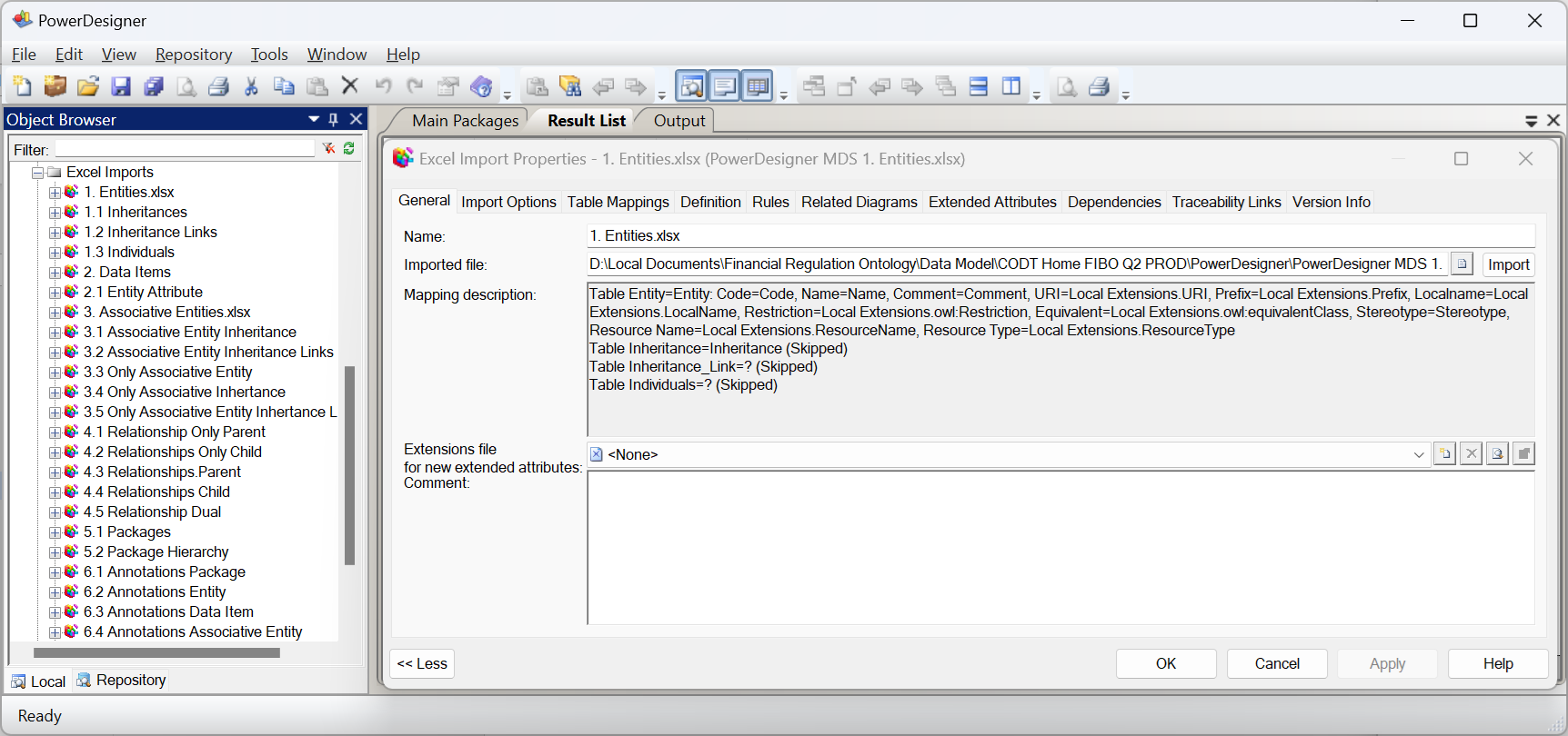 FIG 12 is a screenshot of the PowerDesigner data modeling tool.